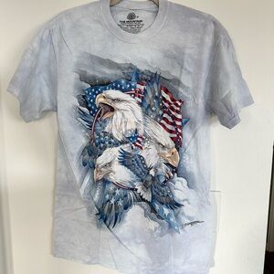 Allegiance the Mountain tie dye NEW M America shirt wolf unisex gift Eagle